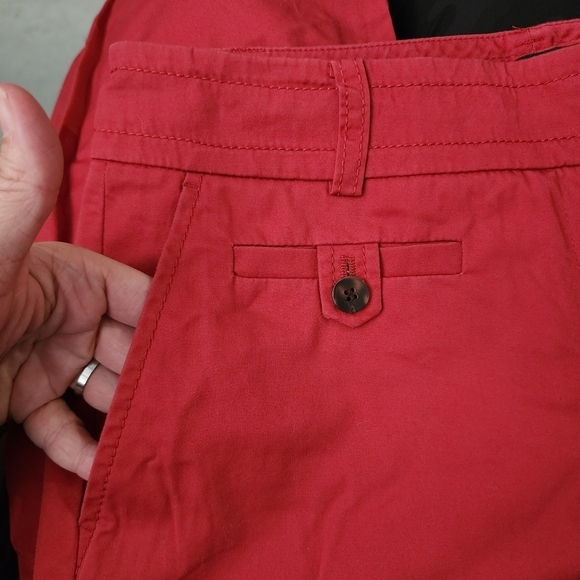 Talbots Red Chino Pants Stretch Women's Size 6 Slit Pockets Career Office EUC - Picture 3 of 6